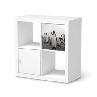 Selbstklebende Folie Penguin Family - IKEA Kallax Regal 1 Türe - weiss