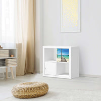 Selbstklebende Folie Blue Water - IKEA Kallax Regal 1 Türe - Wohnzimmer