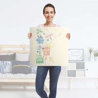 Selbstklebende Folie Birdcage - IKEA Lack Tisch 78x78 cm - Folie