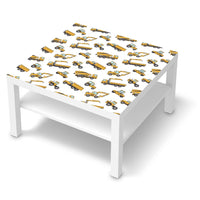 Selbstklebende Folie Working Cars - IKEA Lack Tisch 78x78 cm - weiss