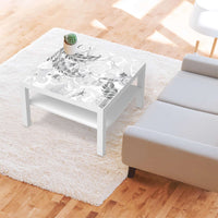 Selbstklebende Folie Florals Plain 2 - IKEA Lack Tisch 78x78 cm - Wohnzimmer