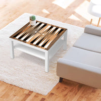 Selbstklebende Folie Spieltisch Backgammon Schwarz-weiß - IKEA Lack Tisch 78x78 cm - Wohnzimmer