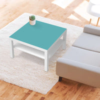 Selbstklebende Folie Türkisgrün Light - IKEA Lack Tisch 78x78 cm - Wohnzimmer