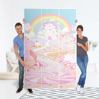 Selbstklebende Folie Candyland - IKEA Pax Schrank 236 cm Höhe - 3 Türen - Folie
