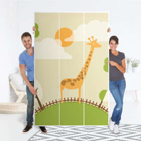 Selbstklebende Folie Mountain Giraffe - IKEA Pax Schrank 236 cm Höhe - 3 Türen - Folie