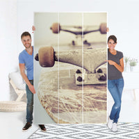 Selbstklebende Folie Skateboard - IKEA Pax Schrank 236 cm Höhe - 3 Türen - Folie