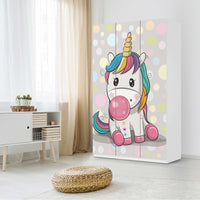 Selbstklebende Folie Rainbow das Einhorn - IKEA Pax Schrank 236 cm Höhe - 3 Türen - Kinderzimmer