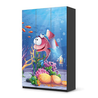 Selbstklebende Folie Bubbles - IKEA Pax Schrank 236 cm Höhe - 3 Türen - schwarz