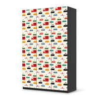Selbstklebende Folie Cars - IKEA Pax Schrank 236 cm Höhe - 3 Türen - schwarz