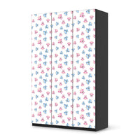 Selbstklebende Folie Eulenparty - IKEA Pax Schrank 236 cm Höhe - 3 Türen - schwarz