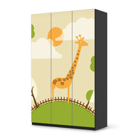 Selbstklebende Folie Mountain Giraffe - IKEA Pax Schrank 236 cm Höhe - 3 Türen - schwarz