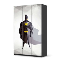 Selbstklebende Folie Mr. Black - IKEA Pax Schrank 236 cm Höhe - 3 Türen - schwarz