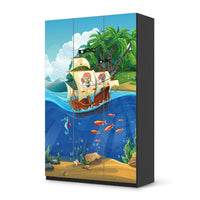 Selbstklebende Folie Pirates - IKEA Pax Schrank 236 cm Höhe - 3 Türen - schwarz