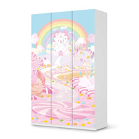 Selbstklebende Folie Candyland - IKEA Pax Schrank 236 cm Höhe - 3 Türen - weiss