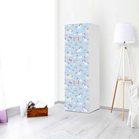Selbstklebende Folie Rainbow Unicorn - IKEA Stuva / Fritids kombiniert - 2 große Türen und 2 kleine Türen - Kinderzimmer