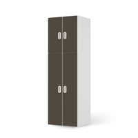 Selbstklebende Folie Braungrau Dark - IKEA Stuva / Fritids kombiniert - 2 große Türen und 2 kleine Türen - weiss