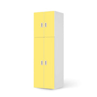 Selbstklebende Folie Gelb Light - IKEA Stuva / Fritids kombiniert - 2 große Türen und 2 kleine Türen - weiss