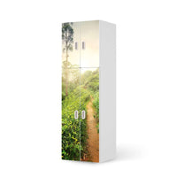 Selbstklebende Folie Green Tea Fields - IKEA Stuva / Fritids kombiniert - 2 große Türen und 2 kleine Türen - weiss