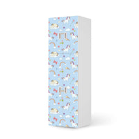 Selbstklebende Folie Rainbow Unicorn - IKEA Stuva / Fritids kombiniert - 2 große Türen und 2 kleine Türen - weiss