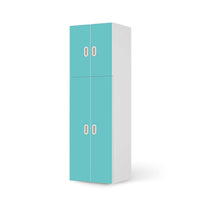 Selbstklebende Folie Türkisgrün Light - IKEA Stuva / Fritids kombiniert - 2 große Türen und 2 kleine Türen - weiss