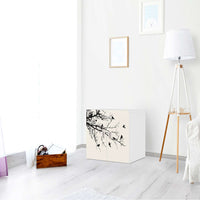 Selbstklebende Folie Tree and Birds 1 - IKEA Stuva / Fritids Schrank - 2 kleine Türen - Kinderzimmer
