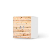 Selbstklebende Folie Bright Planks - IKEA Stuva / Fritids Schrank - 2 kleine Türen - weiss