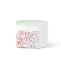 Selbstklebende Folie Floral Doodle - IKEA Stuva / Fritids Schrank - 2 kleine Türen - weiss