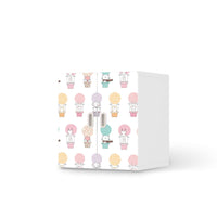 Selbstklebende Folie Flying Animals - IKEA Stuva / Fritids Schrank - 2 kleine Türen - weiss