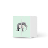 Selbstklebende Folie Origami Elephant - IKEA Stuva / Fritids Schrank - 2 kleine Türen - weiss
