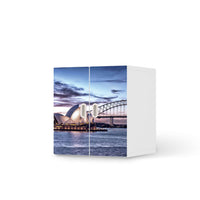 Selbstklebende Folie Sydney - IKEA Stuva / Fritids Schrank - 2 kleine Türen - weiss