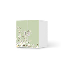 Selbstklebende Folie White Blossoms - IKEA Stuva / Fritids Schrank - 2 kleine Türen - weiss