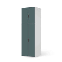 Selbstklebende Folie Blaugrau Light - IKEA Stuva kombiniert - 2 große Türen und 2 kleine Türen (Kombination 2) - weiss