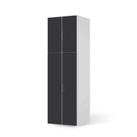 Selbstklebende Folie Grau Dark - IKEA Stuva kombiniert - 2 große Türen und 2 kleine Türen (Kombination 2) - weiss
