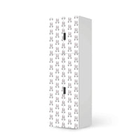 Selbstklebende Folie Hoppel - IKEA Stuva kombiniert - 2 große Türen und 2 kleine Türen (Kombination 2) - weiss