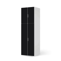 Selbstklebende Folie Schwarz - IKEA Stuva kombiniert - 2 große Türen und 2 kleine Türen (Kombination 2) - weiss