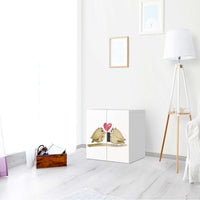 Selbstklebende Folie 2 kleine Eulen - IKEA Stuva Schrank - 2 kleine Türen - Kinderzimmer