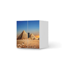 Selbstklebende Folie Pyramids - IKEA Stuva Schrank - 2 kleine Türen - weiss