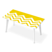 Tischfolie Gelbe Zacken - Esszimmer Tisch 160x80 cm