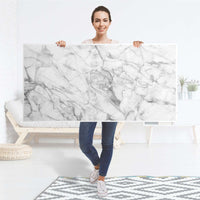 Tischfolie Marmor weiß - Tisch 160x80 cm - Folie