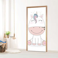 Türfolie Kinderzimmer - Baby Unicorn (Innen-/Außenfläche)