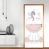 Türfolie Baby Unicorn - Wohnzimmer (Innen-/Außenfläche)