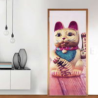 Türfolie Winkekatze - Wohnzimmer (Innen-/Außenfläche)