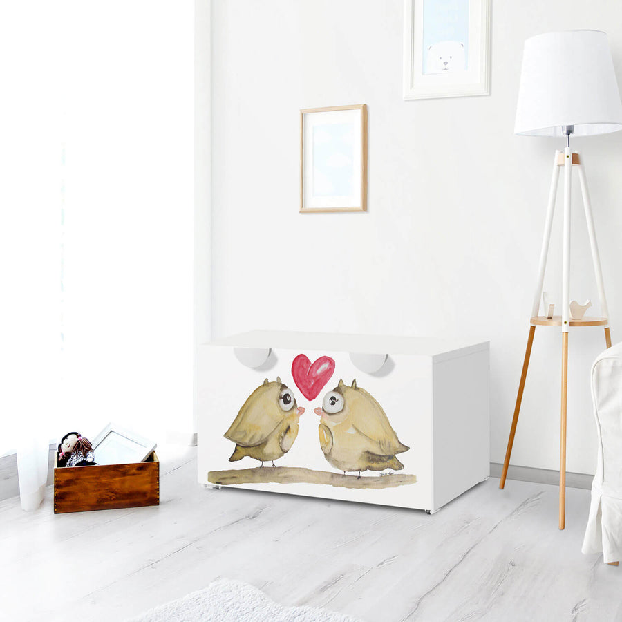 Möbelfolie 2 kleine Eulen - IKEA Smastad Bank mit Kasten - Kinderzimmer