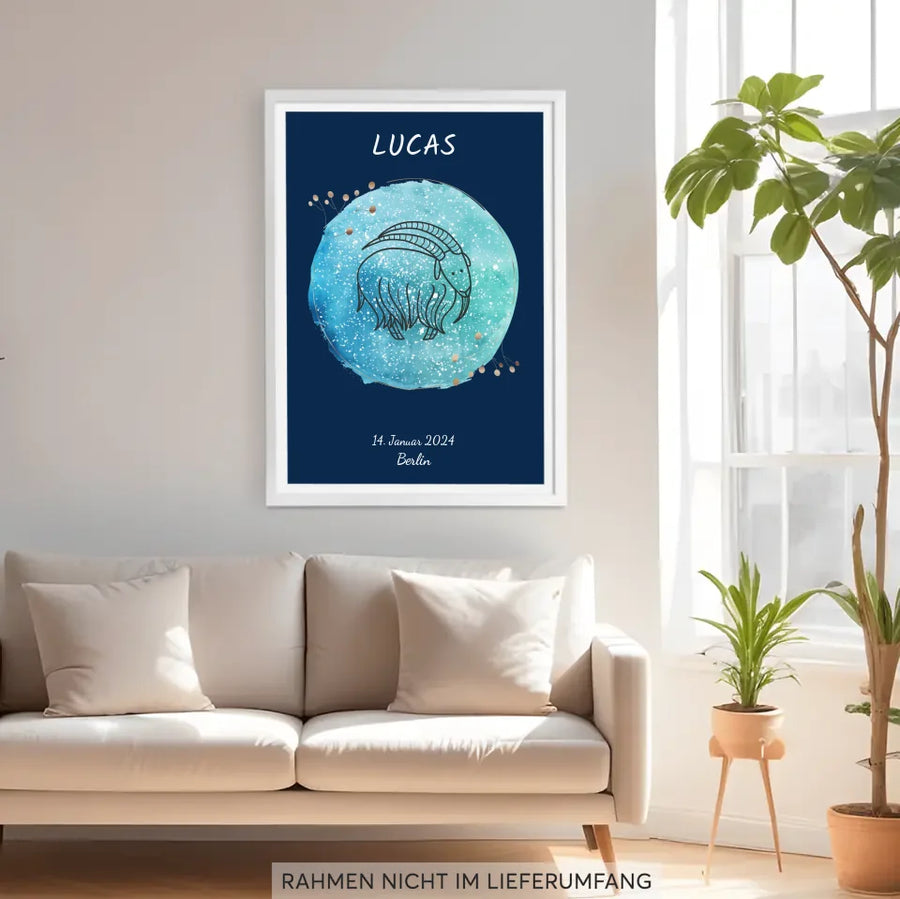Poster Print Kinder Baby Geburt Sternenhimmel Wohnzimmer