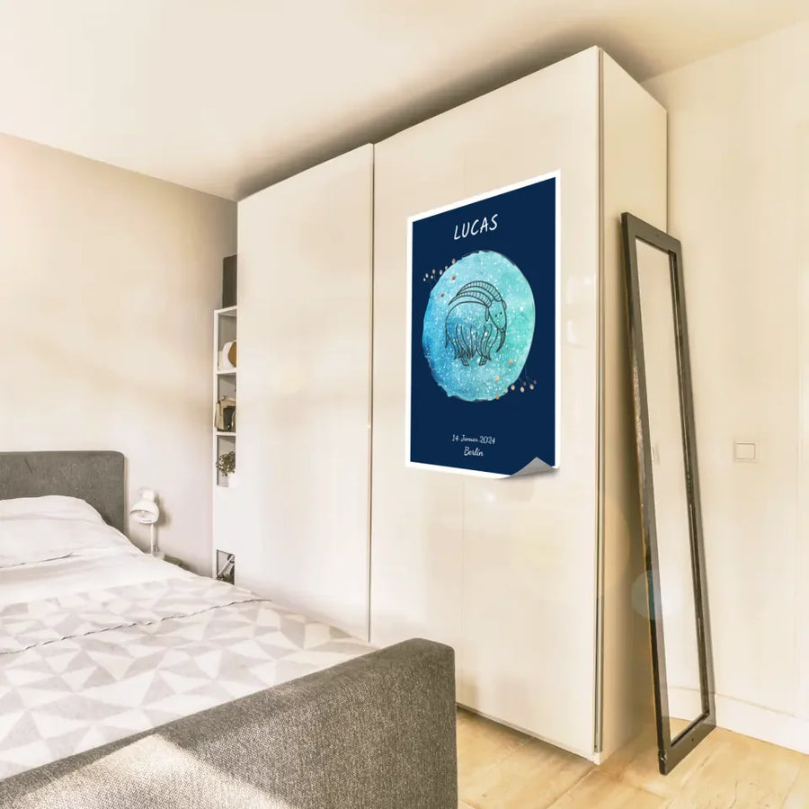 Sternzeichen Kinder Baby Geburt Möbelfolie Dekofolie Schrank Nachthimmel