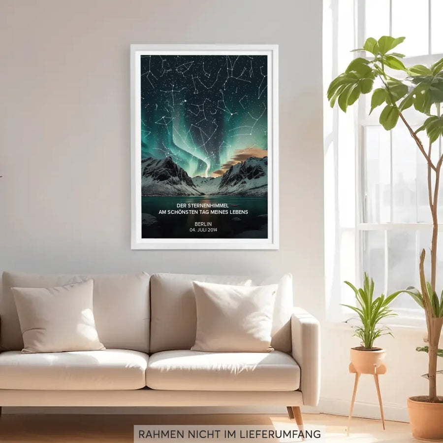 Poster Print Sternenhimmel in Rahmen Wohnzimmer