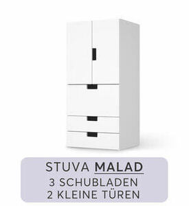 Möbelfolie IKEA Stuva / Malad kombiniert - 3 Schubladen & 2 kleine Türen