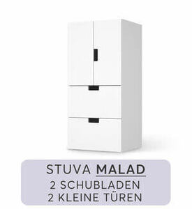 Möbelfolie IKEA Stuva / Malad kombiniert - 2 Schubladen & 2 kleine Türen