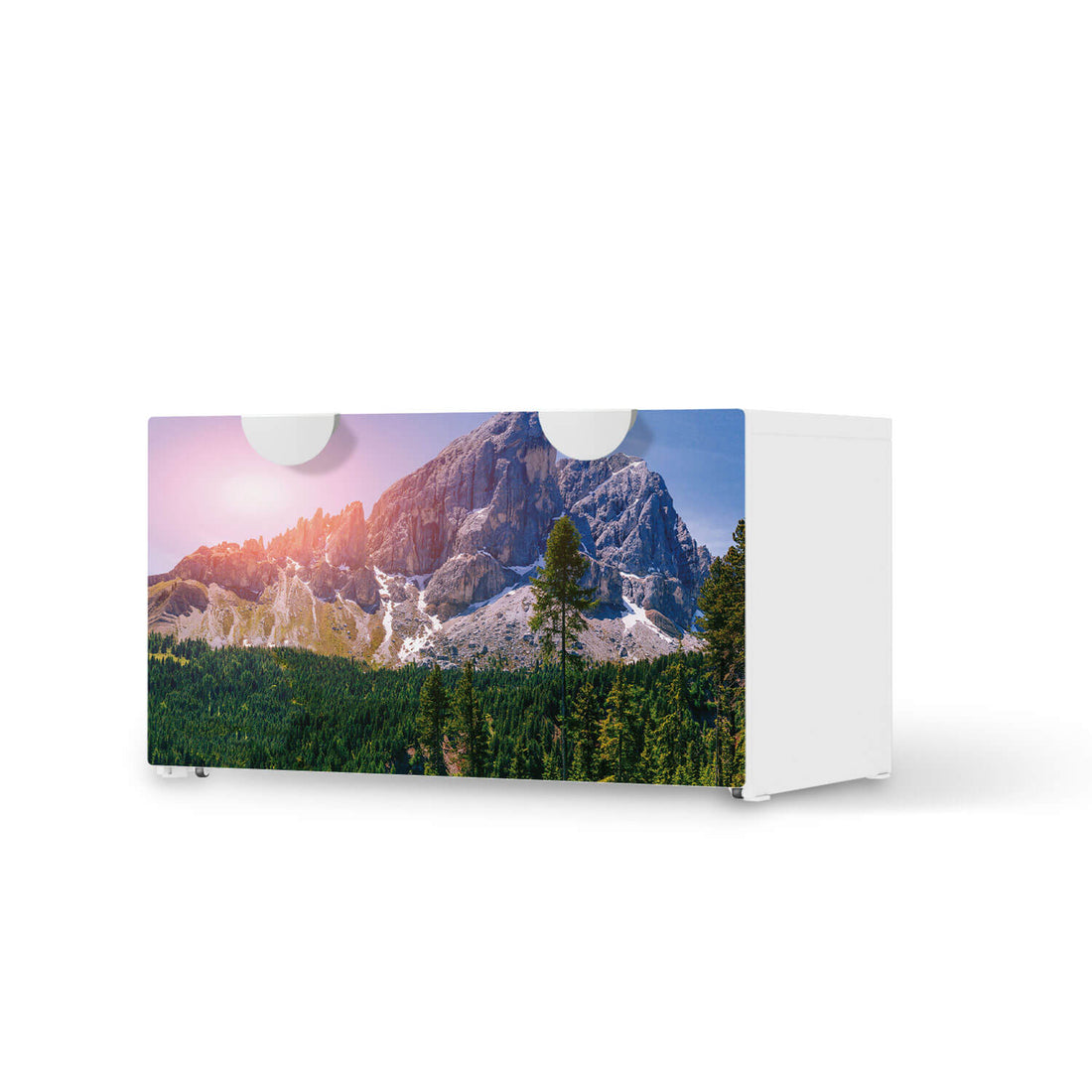 Möbelfolie Alpenblick - IKEA Smastad Bank mit Kasten  - weiss