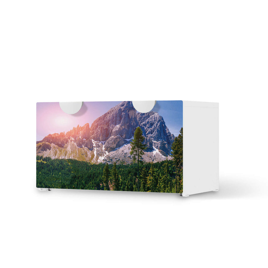 Möbelfolie Alpenblick - IKEA Smastad Bank mit Kasten  - weiss